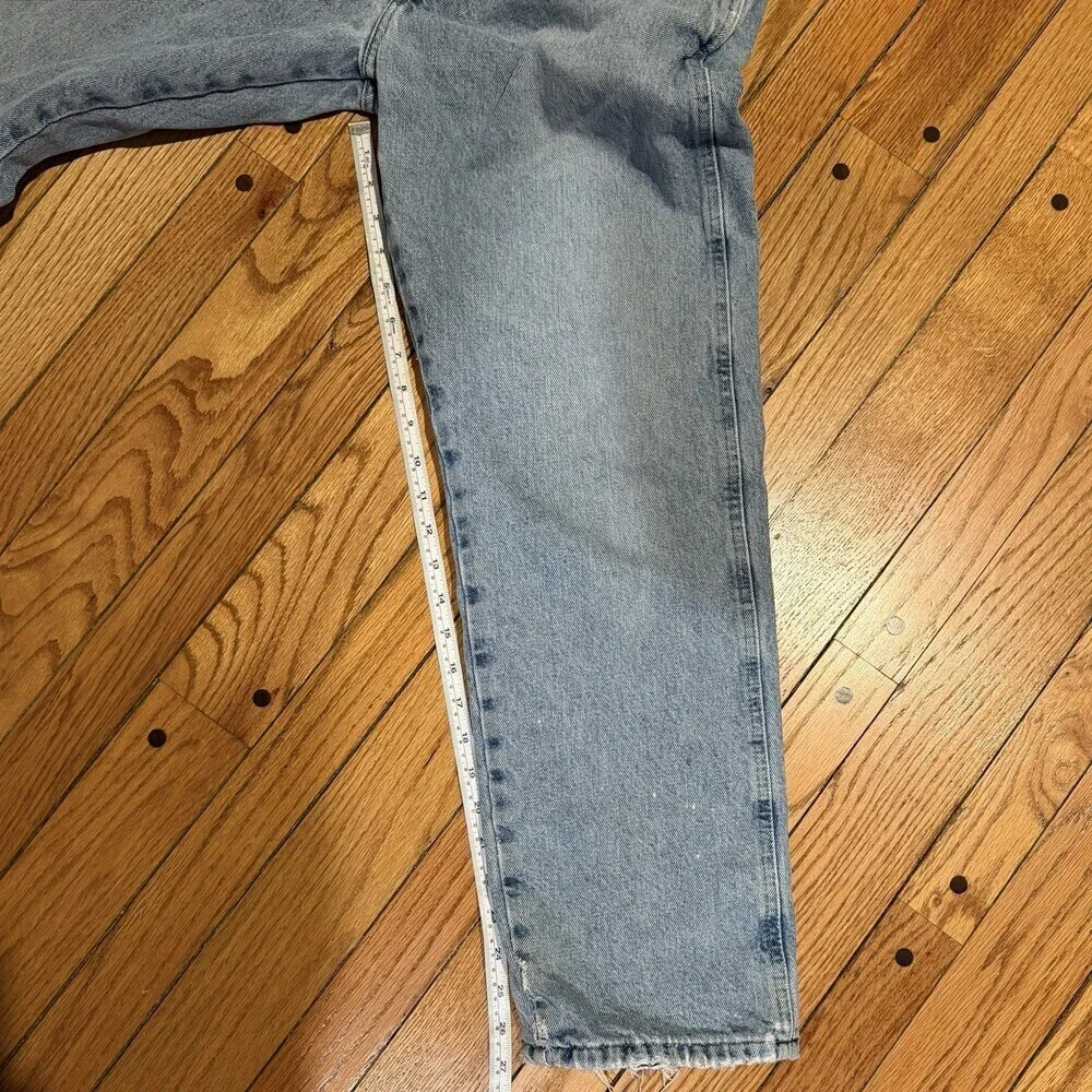 Work Sport Flannel Lined Jeans Mens 32x30 Light Wash Workwear Grunge Denim